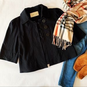 Vintage Havana | Black Cropped Swing Coat